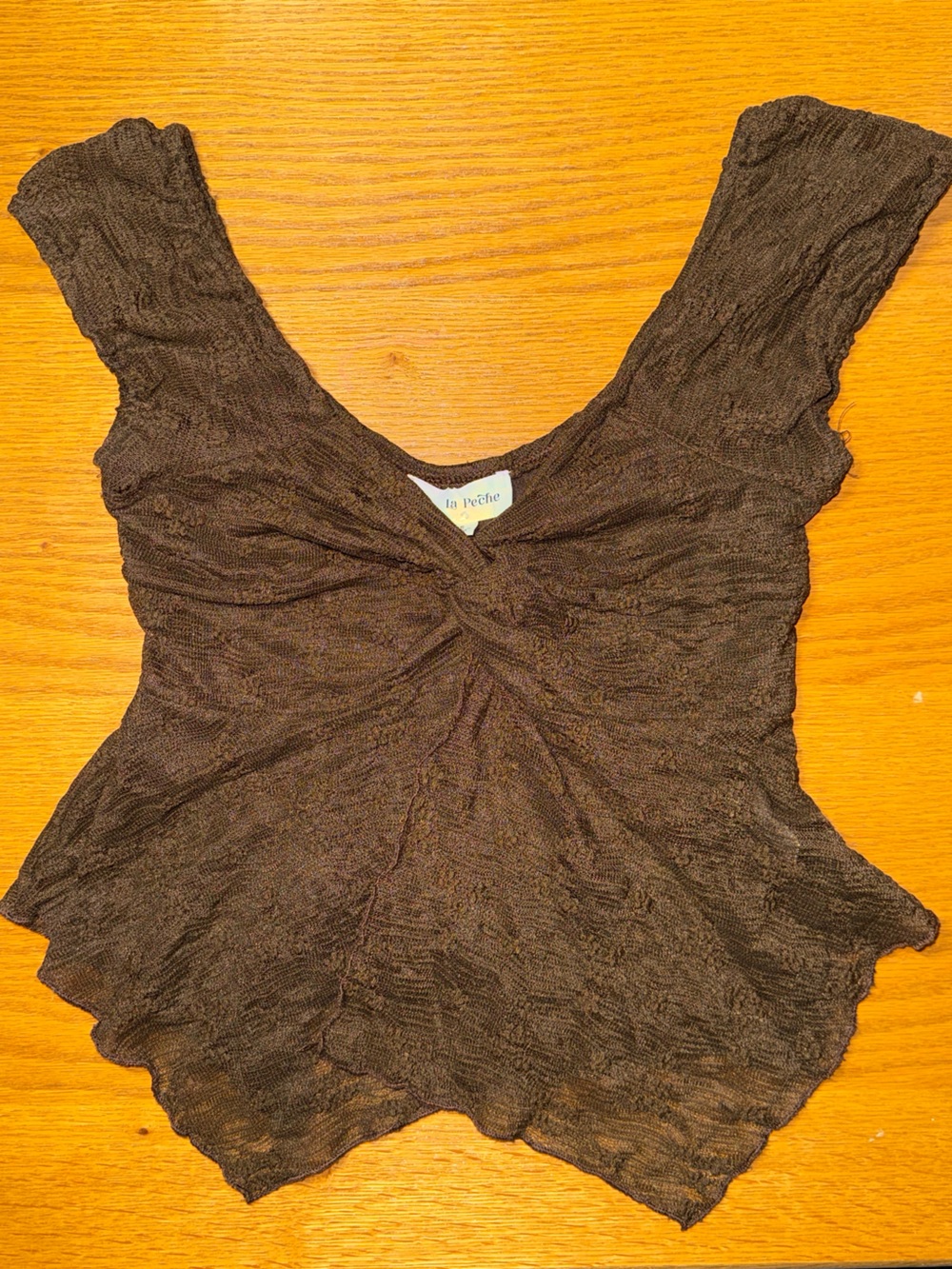 y2k le pêche Brown crop Top size small